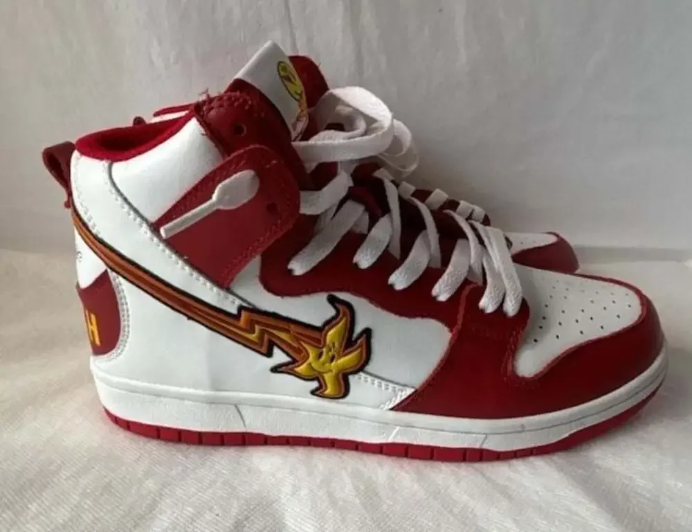 Secryt Death High Top Sneakers Red and‎ White SIZE 7, New Condition